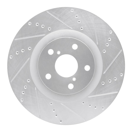 Dynamic Friction Co DFC Brake Rotor - Drilled and Slotted - Silver 631-75028D