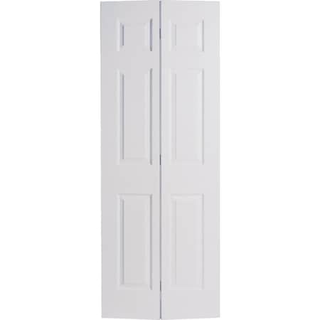 Masonite 48'' Wx79'' H Textured Hardboard Primed Wht 6-Panel 4-Door Bifold Door 4/0 6PTEX BF