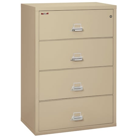 Fireking 31-15/16" W 4 Drawer Fire-Resistant Lateral File Cabinet, Parchment, Letter/Legal 4-3822-CPA