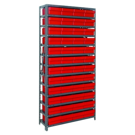 Quantum Storage Systems 13 SHELF OPEN UNIT W/48 RED BINS 1875-606RD
