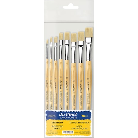 Da Vinci JUNIOR BORSTE Synthetic Student Brushes, All Paint Types, Flat, Series 329, 8-Piece Set VA-3529_0