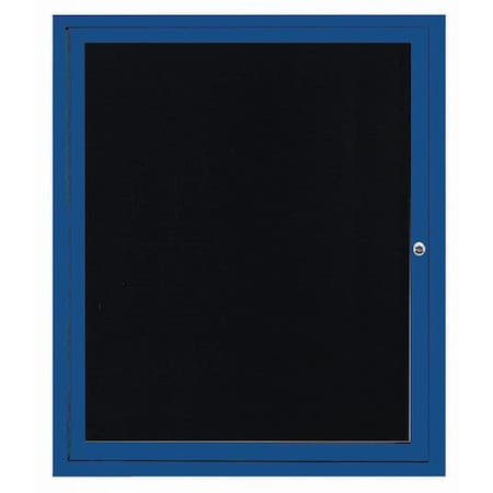 Aarco Outdoor Enclosed Directory w/ Al Frame, Powder Coated Blue, Letter Panel is Black Vinyl, 36''Hx30''W OADC3630B