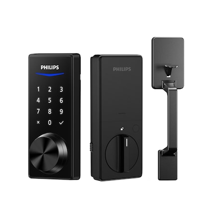 Philips Home Access 1000 Series Single Cylinder Electronic Deadbolt with Handle Set DDLOM1010X15HBH