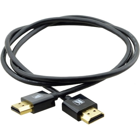 Kramer Electronics UltraSlim HighSpeed Flexible HDMI M to HDMI M Cable with Ethernet, Black 1 ft. 97-0132001
