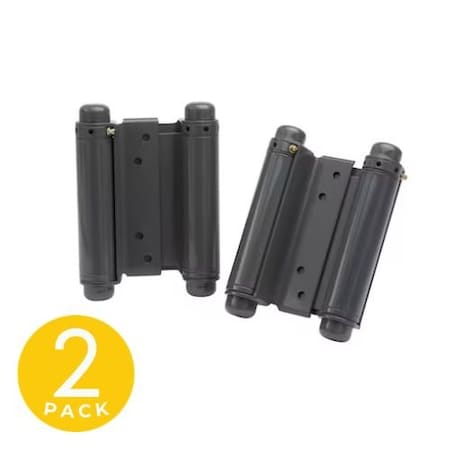 Trans Atlantic Co. 4 in. Double Acting Barrel Spring Square Corner Door Hinge with Fixed Pin - Pack of 2 DH-TAN5004-USP