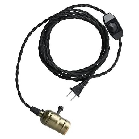 Simple Deluxe 15 Feet Single Bulb Vintage Hanging Pendant Light Cord Kit with Dimmer Switch for Room DIY, Twisted HILAMPCORDLDIMAL