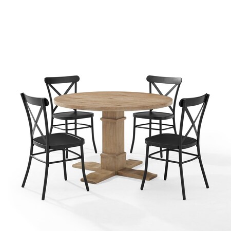 Crosley Joanna 5-Piece Round Dining Table Set W/Camille Chairs KF20007RB-MB