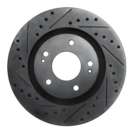 Dynamic Friction Co DFC Brake Rotor - Drilled and Slotted - Black 633-72061L