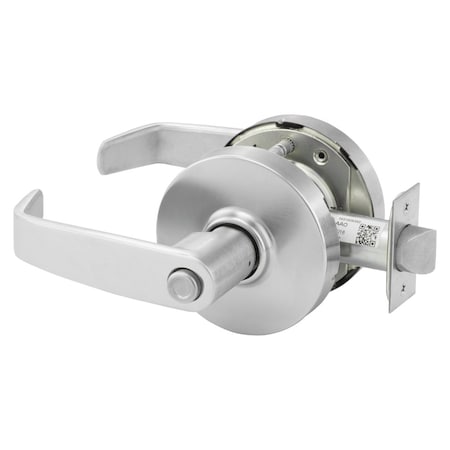 Sargent Grade 1 Hospital Privacy Cylindrical Lock, L Lever, L Rose, Non-Keyed, Satin Chrome, Non-handed 10XU68 LL 26D