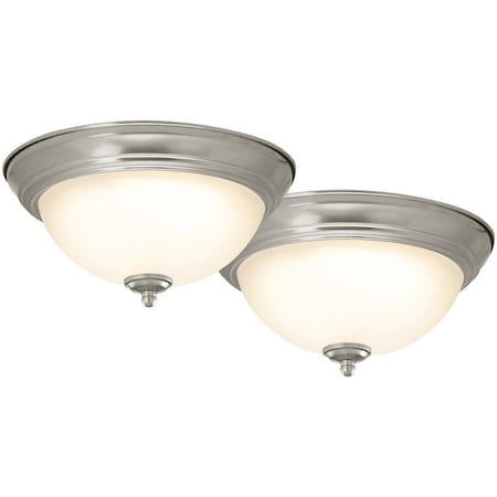 Boston Harbor Flush Mount Ceiling Fixture, 120 V, 15 W, 2-Lamp, LED Lamp, 1100 Lumens 4200-LED- BN