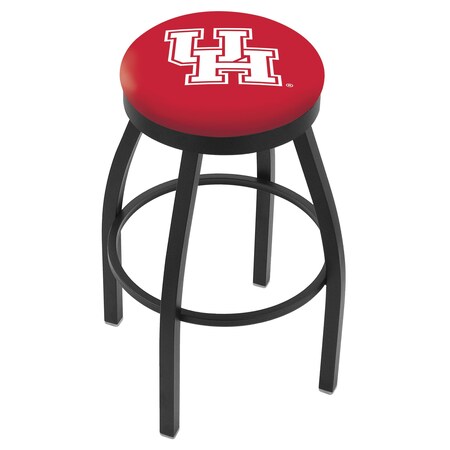 Holland Bar Stool Co 36" Blk Wrinkle Houston Swivel Bar Stool, Accent Ring L8B2B36Houston