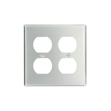 Leviton Wall Plate, Duplex Outlet, Aluminum 83016