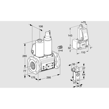 Honeywell Kromschroder Gas Solenoid Valve - Class A, 500 mbar, IP65, VCS Series KS88207176