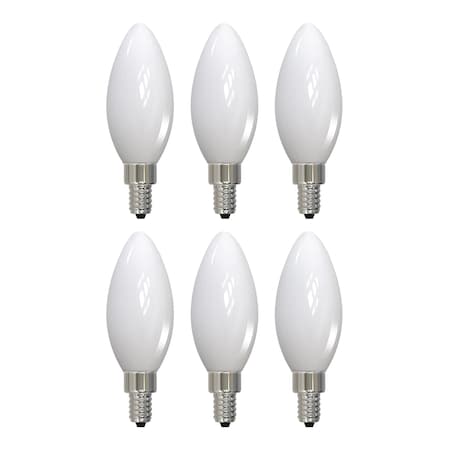 Bulbrite 40-Watt Dimmable (E12) Candelabra Screw Base Milky Filament B11 LED Light Bulb, 3000K, 4PK 862689