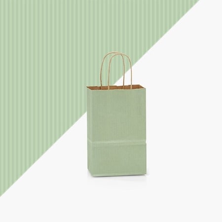 Nashville Wraps Sage Green Shadow Stripe Kraft Bag, Rose 5.5x3.25x8.25, 250PK SASBR