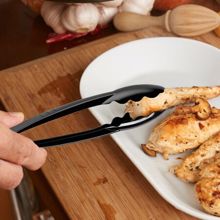 Smarty Had A Party 9 Black Disposable Plastic Serving Tongs 48 Tongs, 48PK 2549-B-CASE