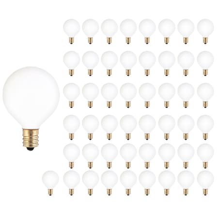 Bulbrite 25w Dimmable White G12 Incandescent Light Bulbs Candelabra (E12) Base, 2700K Warm White Light, 50PK 861952
