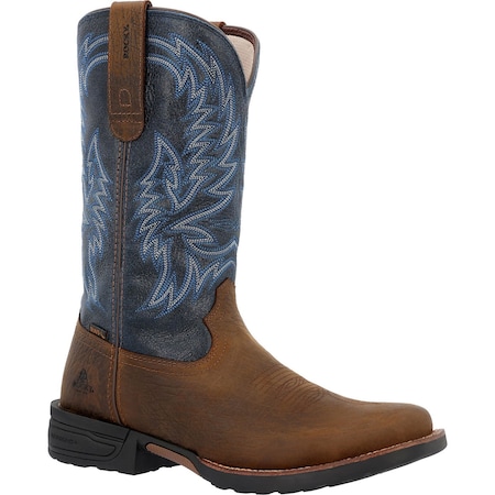 Rocky Men's Western Boot, 13 M, 12 in H, Brown and Blue RKW0453