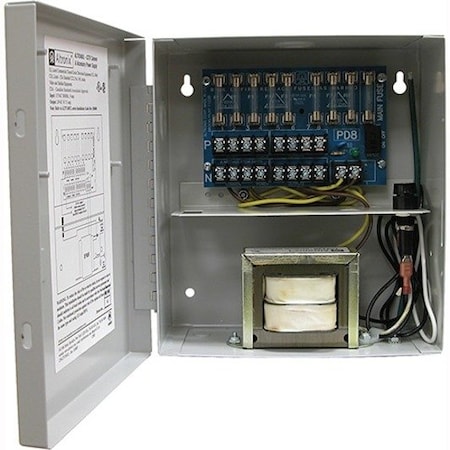 Altronix CCTV Power Supply, Output 24/28VAC 3 5A, 8 Fused Outputs, input: 115VAC, BC100 Enclosure ALTV248UL
