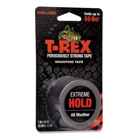 T-Rex Extreme Hold Mounting Tape, 1.5in Core, 1in x 1.66 yds, Black 285337