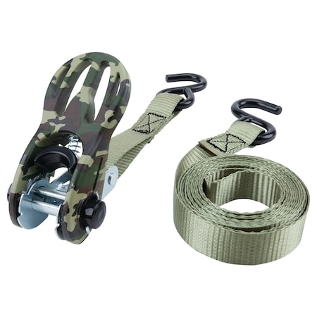 Performance Tool 2 pk. 1 in. X 10 ft. Camo Tie Down Straps, Ratcheting, 600 Lbs. Load Limit, , 2PK W1860