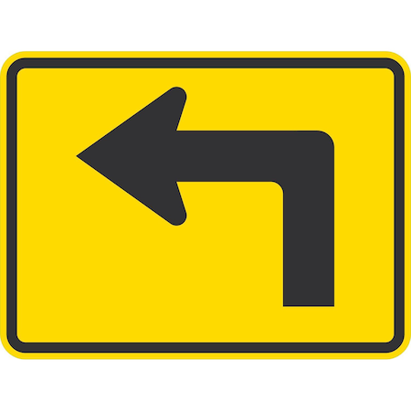 Lyle W16-6PL, Arrow Up & To The Left, 24x18, High Intensity Prismatic, Yellow G-12092-HI_24x18
