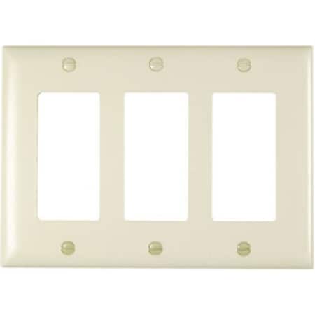 Legrand TradeMaster TP Wallplate, 4.7 in L, 3 -Gang, Nylon, Light Almond TP263LACC12