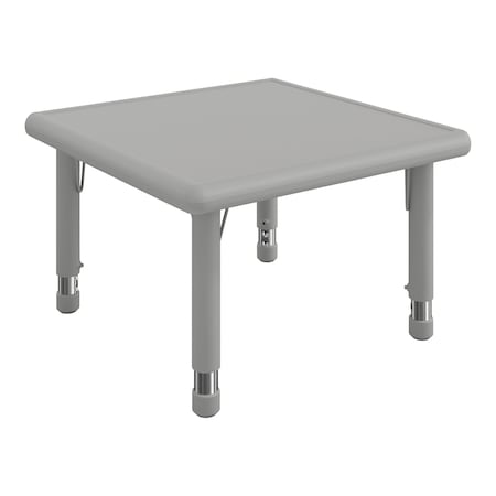 Flash Furniture Commercial Plastic Adjustable Height Classroom Activity Table-Soft Gray, 24 in SQ YU-YCX-002-2-SQR-TBL-SFTGY-GG