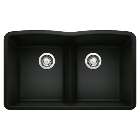 Blanco Diamond Equal Double Low Divide, Coal Black 442914