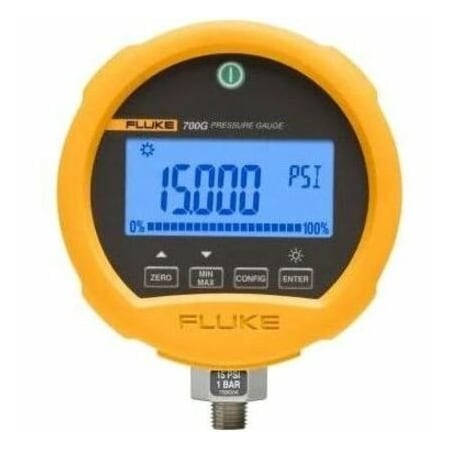 Fluke Digital Test Compound Gauge, -12 to 0 to 100 psi, 3 3/4 in Dial, 1/4 in NPT, Bottom Location FLUKE-700G06