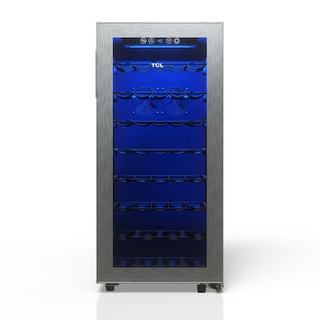 Tcl 3.4 Cu. Ft. 38-Bottle Wine Cooler, Low Noise Operation, Digital Controls, LED Lighting, Glass Doors TRW38F6AS