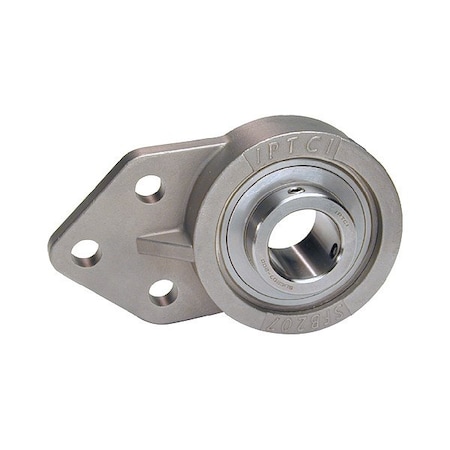 Iptci 3 Holes, Flange Bracket Housing, 3 Bolt Flange Bearing, Radial Ball, 20 mm Dia, Stainless Steel, Set Screw SUCSFB204-20MM IP69K