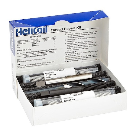 Stanley Engineered Fastening Free-Running Helical Insert Repair Kit, Helical Inserts, M14-2.00, Plain 18-8 Stainless Steel 5403-14