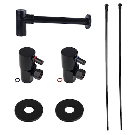 Kingston Brass Plumbing Sink Trim Kit with Bottle Trap, Matte Black CD43300DLLKB30