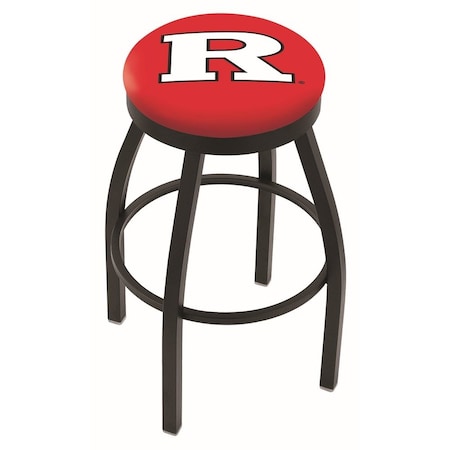 Holland Bar Stool Co 36" Blk Wrinkle Rutgers Swivel Bar Stool, Accent Ring L8B2B36Rutger