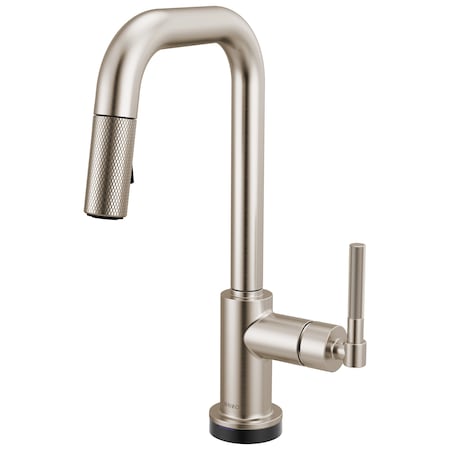 Brizo Litze Smarttouch Pull-Down Prep Faucet with Square Spout, Knurled Handle Stainless 64953LF-SS