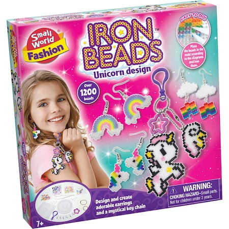 Small World Toys Iron Beads Unicorn Earrings & Key Chain Kit 9721264