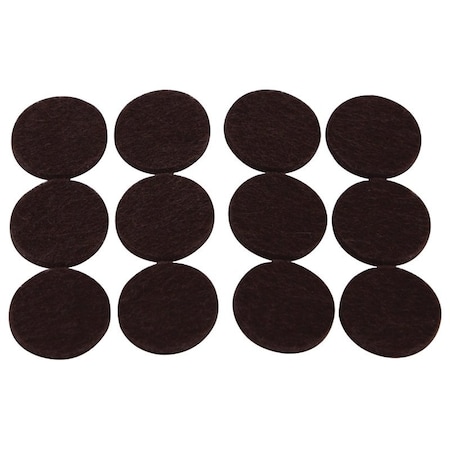Prosource Furniture Pad, Felt Cloth, Brown, 7/8 in Dia, 5/64 in Thick, Round FE-50220-PS