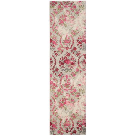 Flowers First 2 ft. 2 in. x 6 ft. Monaco Power Loomed Runner Rug, Ivory & Pink FL1862609