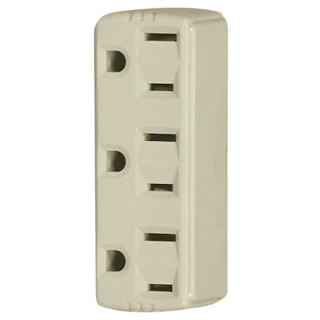 Eaton Wiring Devices Plug Adapter, Outlet Tap, 5-15R, 0 ft., Ivory 1147V-BOX