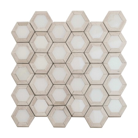 Apollo Tile 11x12 Wooden Gray, Eastern White Marble Polished Floor and Wall Mosaic Tile 4.19 sqft/case, 5PK APLKB88G01A