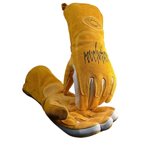 Caiman Superior Pig Grain MIG/Stick Welder's Glove with FR Cotton Fleece Lining and Heat Shield 1812-5