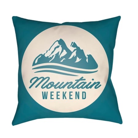 Artistic Weavers Lodge Cabin Alp Poly Filled Pillow - Teal & Beige - 16 x 16 in. LGCB2048-1616