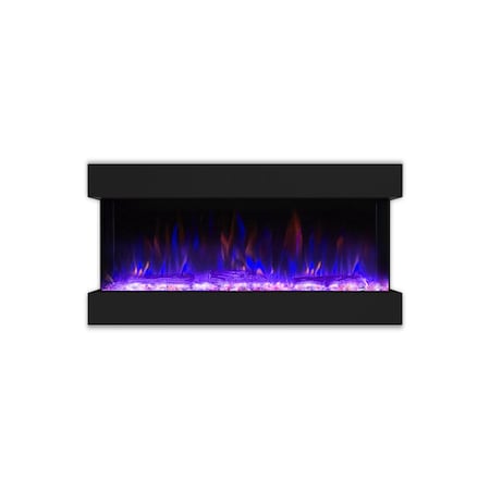Edendirect 40-in W Black Wall mount LED Flat wall Electric Fireplace with Remote Control Included ZR-TS36