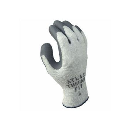 Showa 451 Thermal-Insulated Latex Coated Fingertips/Palm Gloves, Large, Gray 845-451L-09