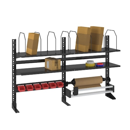 4Dock Modular 52 in. W Metal Workbench Tool Storage Kit with Paper Cutter and Shelves PEG-003