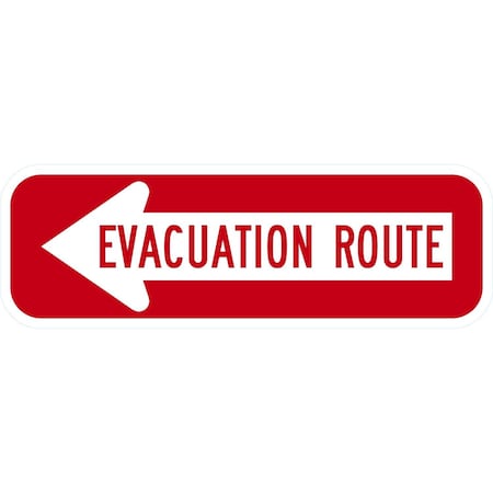 Lyle Evacuation Route (Left Arrow), 18x6, Diamond Grade, White G-11385-DG_18x6