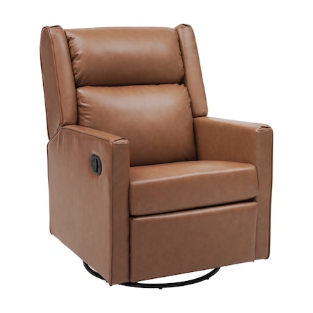 Flash Furniture Cash Swivel Glider Rocker Manual Recliner Chair, 270 Degree Swivel, USB/USB-C Charging Ports CY-RAC-536U-CGNPU-GG