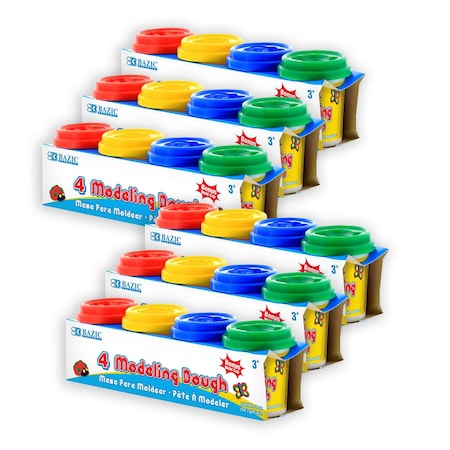 Bazic Products Modeling Dough, 2 oz. Jars, 4-Color Set, 6PK 3309