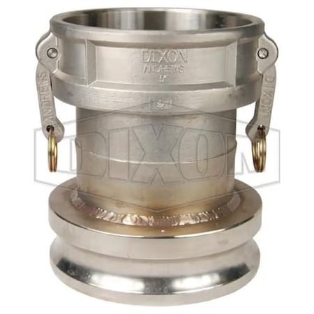 Dixon Type DA Cam and Groove Reducing Coupler, 6 x 5 in Nominal, Coupler x Adapter End Style, 316 SS 5060-DA-SS